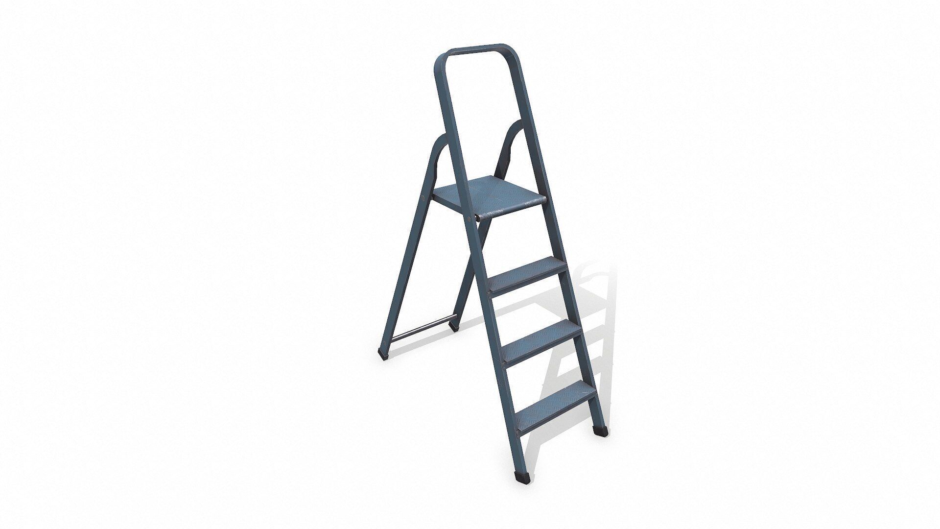 Old Metal Step Ladder Low-poly PBR Low-poly 3D model_2