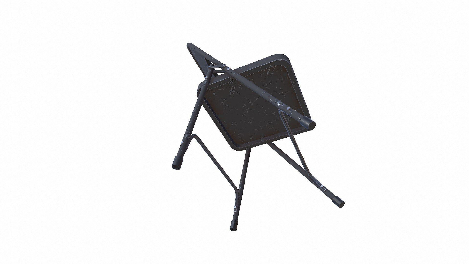 Old Metal Folding Chair With Cushion Low-poly PBR Low-poly 3D model_10