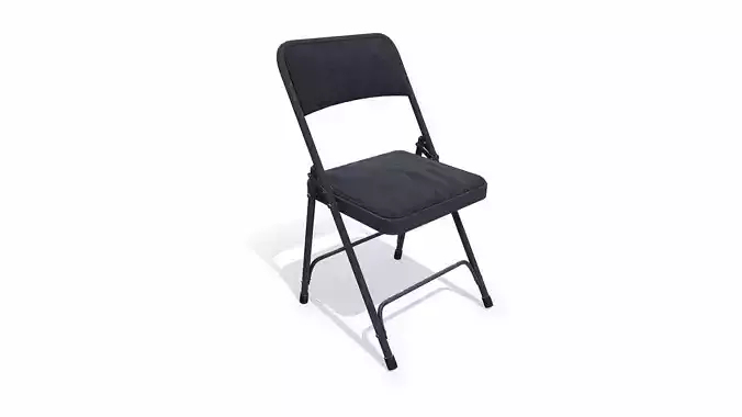 Old Metal Folding Chair With Cushion Low-poly PBR