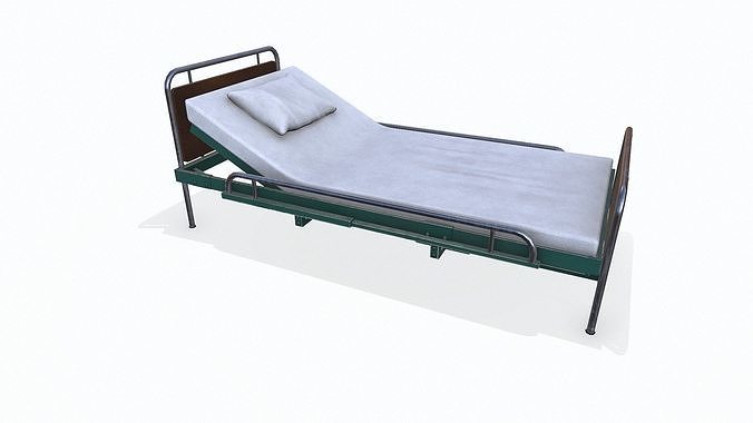 Old Hospital Bed low-poly PBR Low-poly 3D model