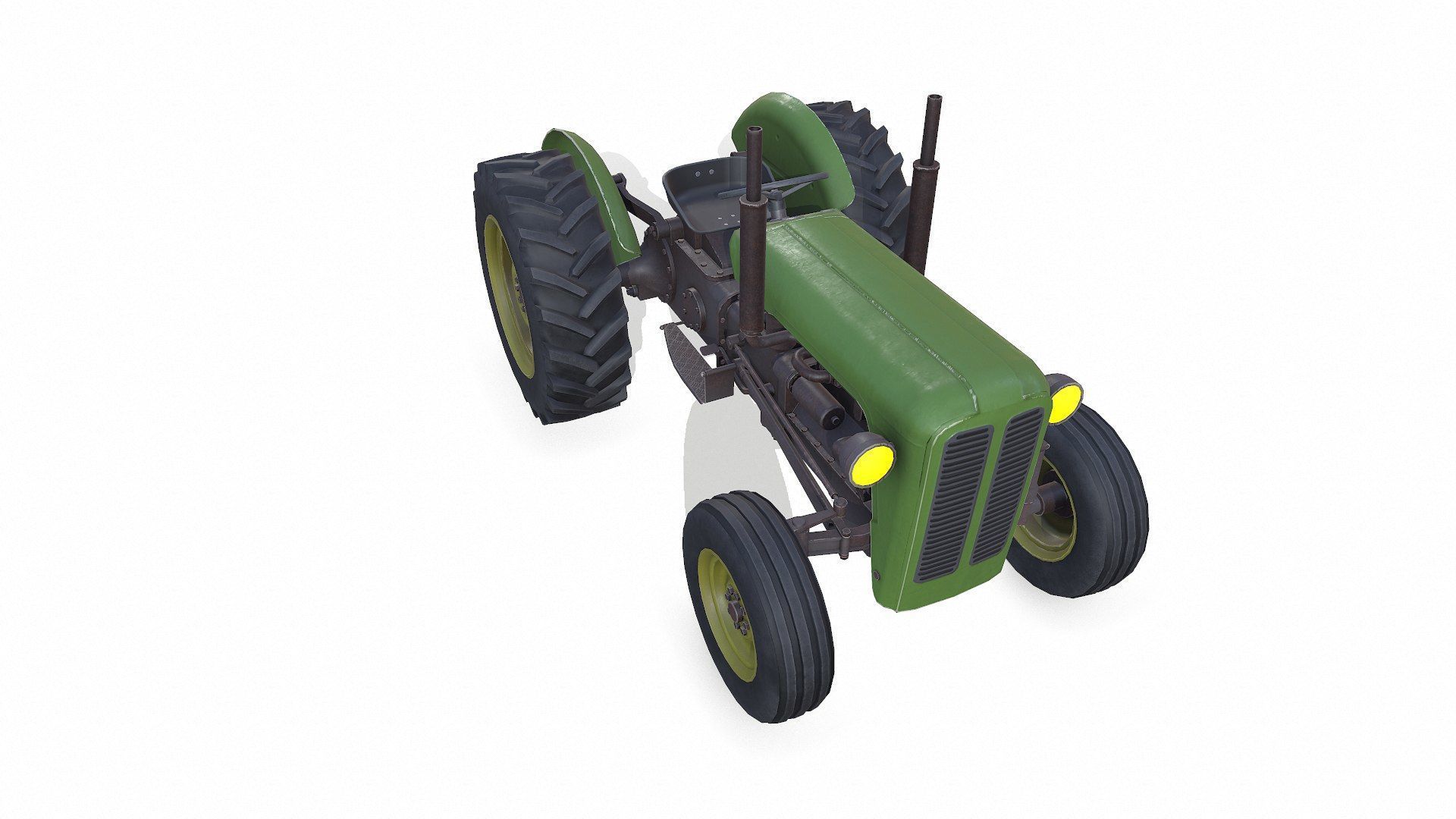 Old Generic Tractor Low-poly PBR Low-poly 3D model_15