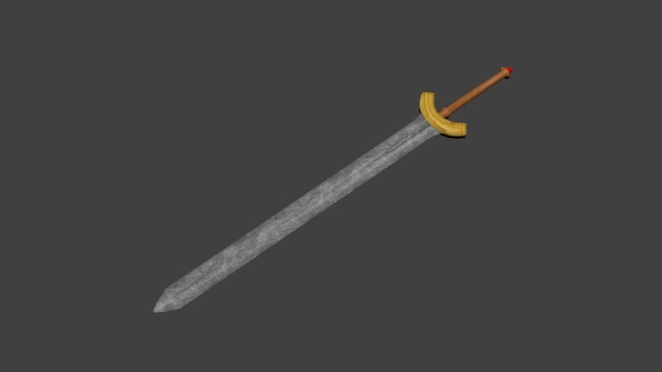 Sword Low Poly Low-poly 3D model_0