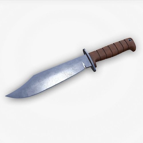 Old Combat Knife 2 Low-poly PBR Low-poly 3D model