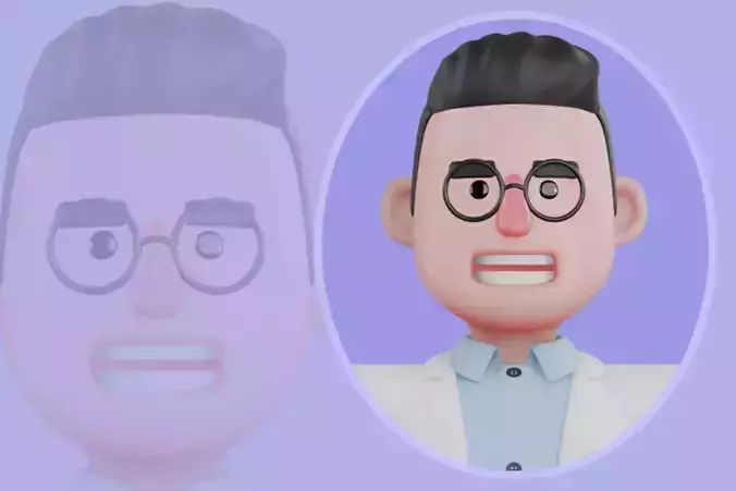 Stylized 3D Male Marine Scientist Character - Ocean Expert