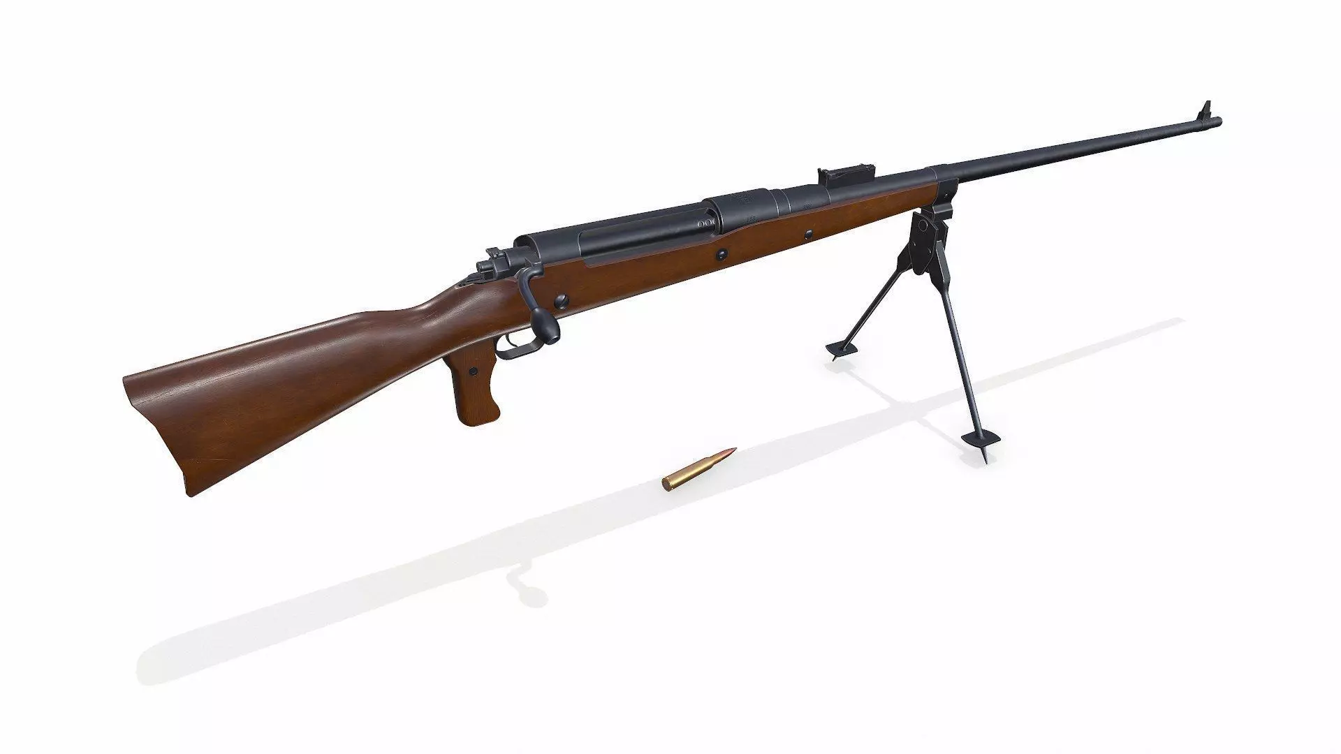 Mauser Tankgewehr T Gewehr M1918 Anti Tank Rifle Low-poly PBR Low-poly 3D model_0