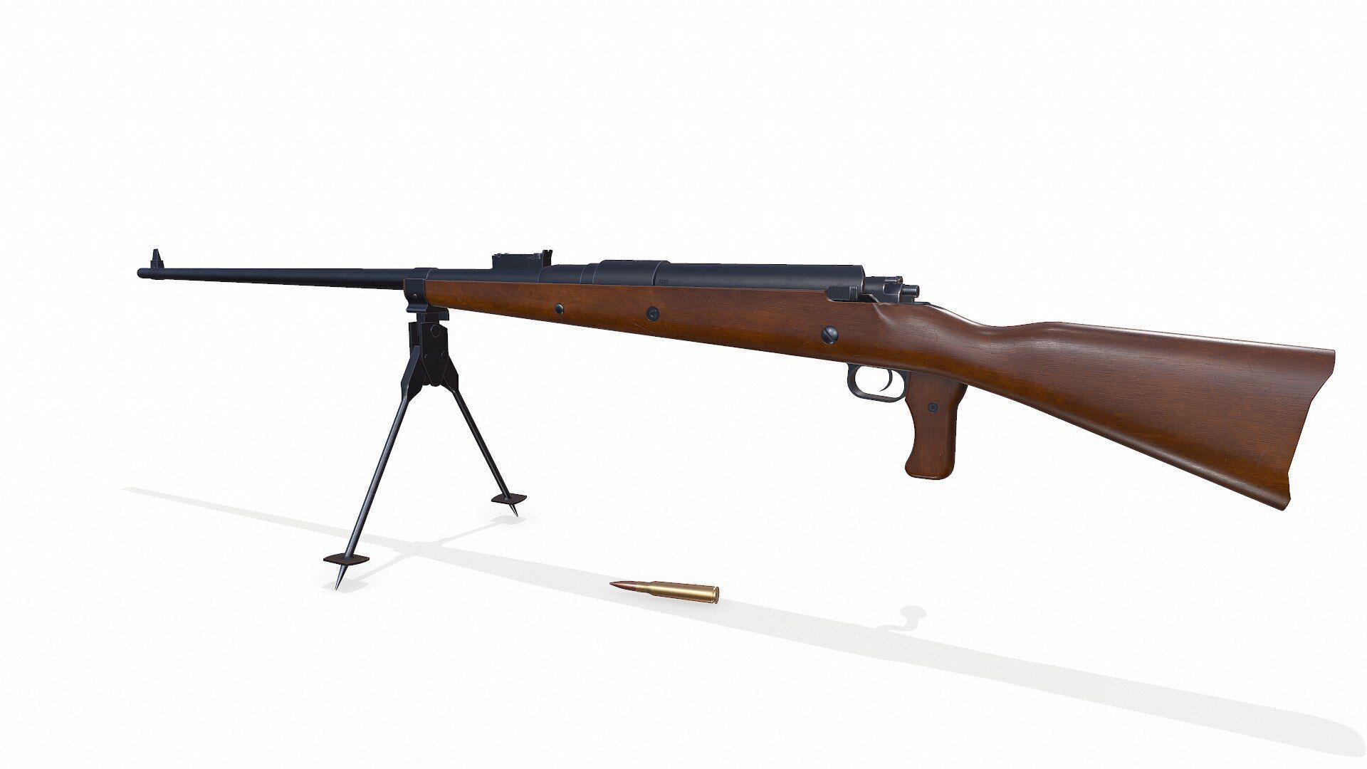 Mauser Tankgewehr T Gewehr M1918 Anti Tank Rifle Low-poly PBR Low-poly 3D model_7