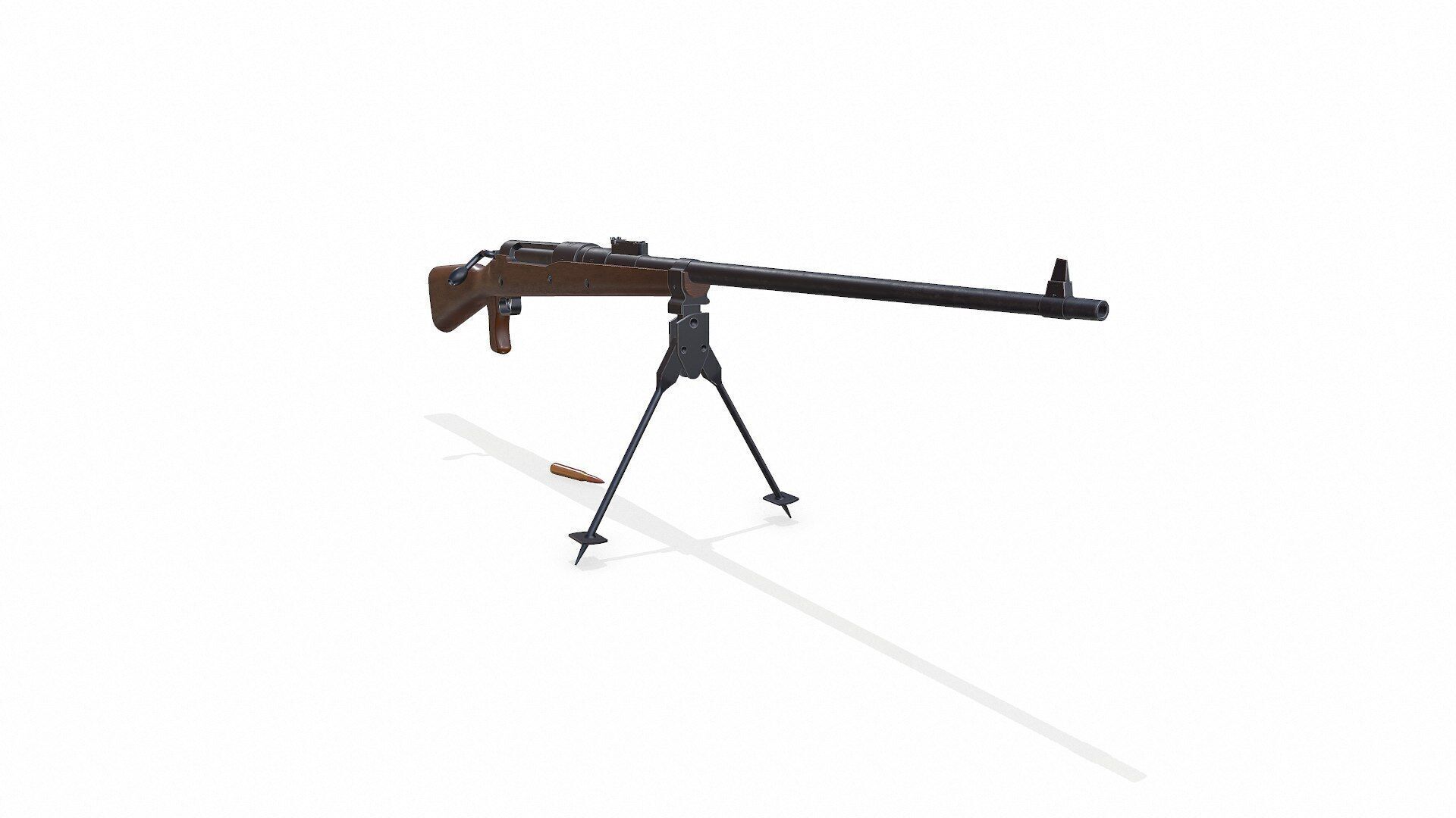 Mauser Tankgewehr T Gewehr M1918 Anti Tank Rifle Low-poly PBR Low-poly 3D model_3