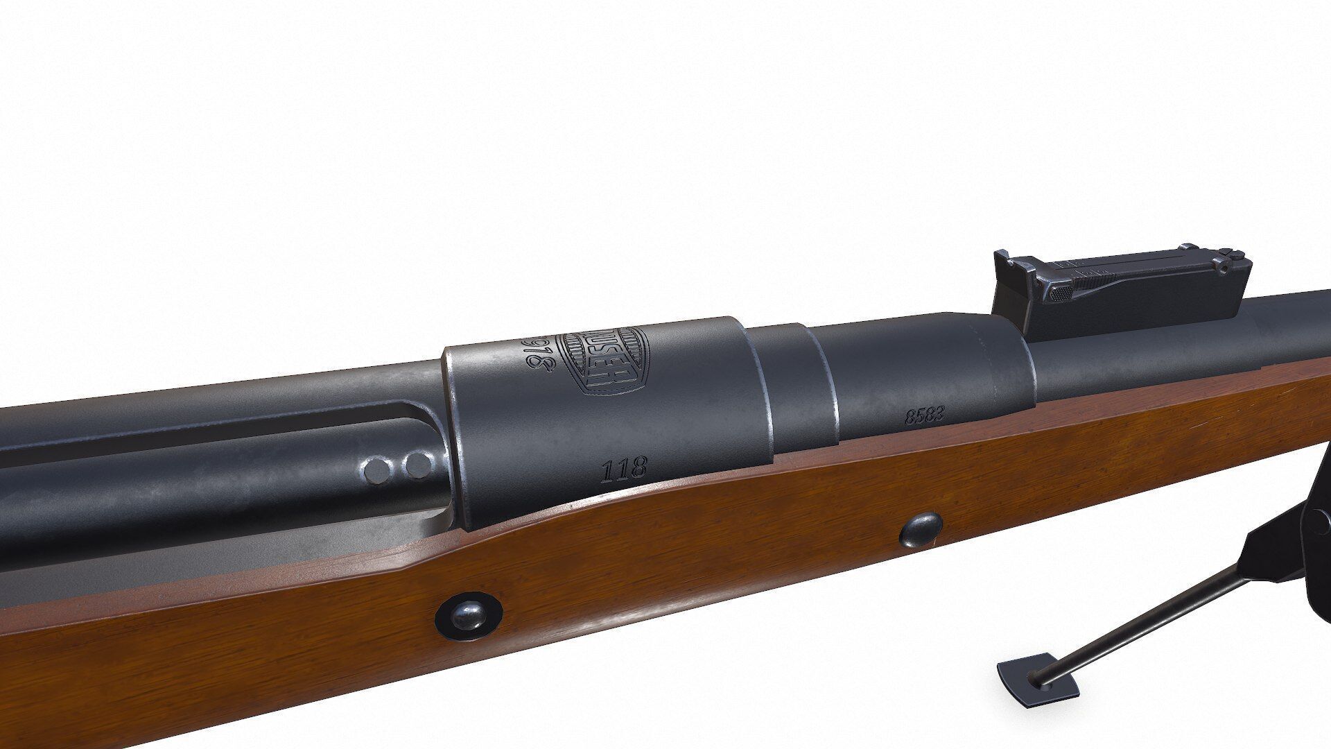 Mauser Tankgewehr T Gewehr M1918 Anti Tank Rifle Low-poly PBR Low-poly 3D model_21