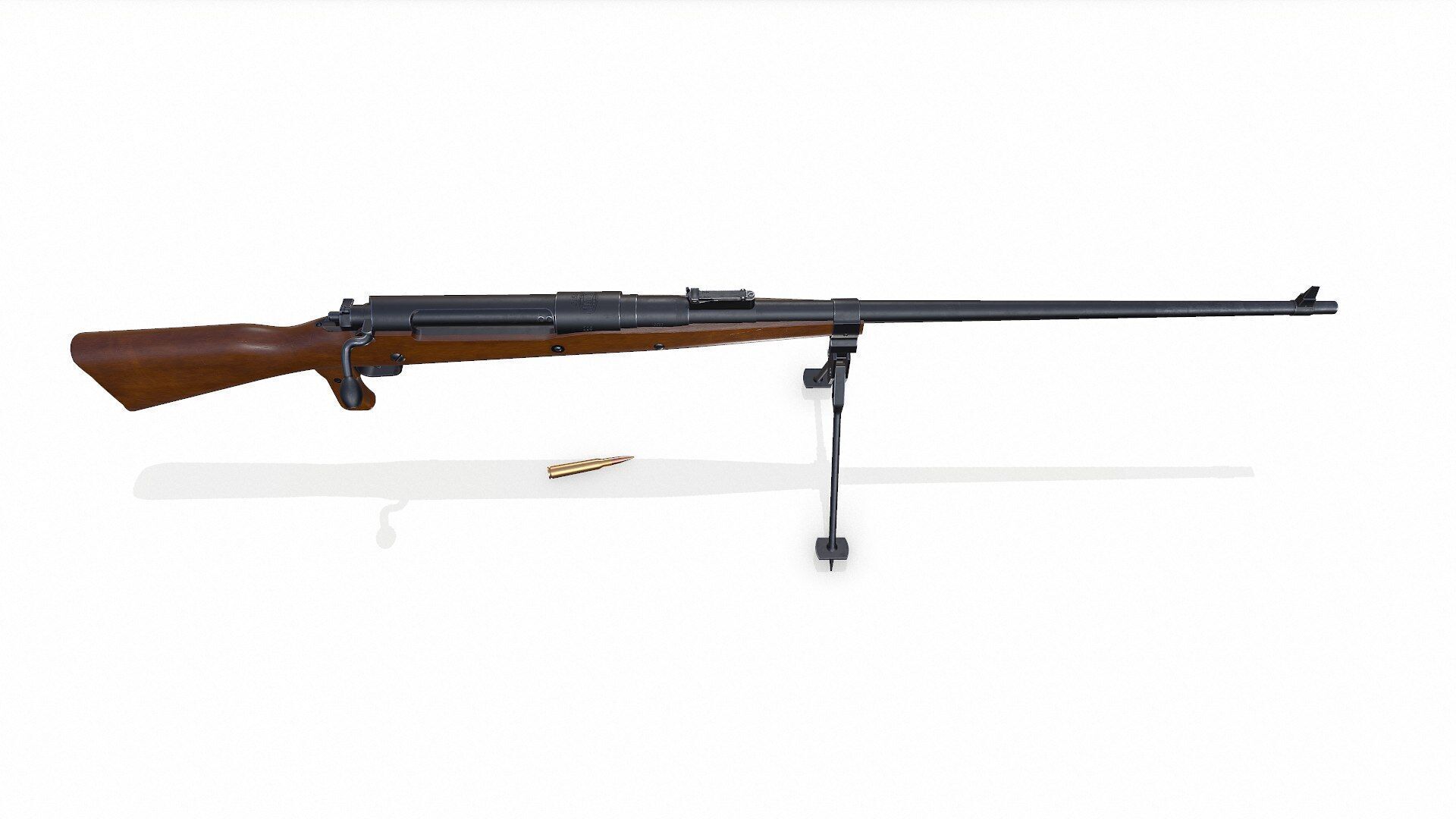 Mauser Tankgewehr T Gewehr M1918 Anti Tank Rifle Low-poly PBR Low-poly 3D model_2