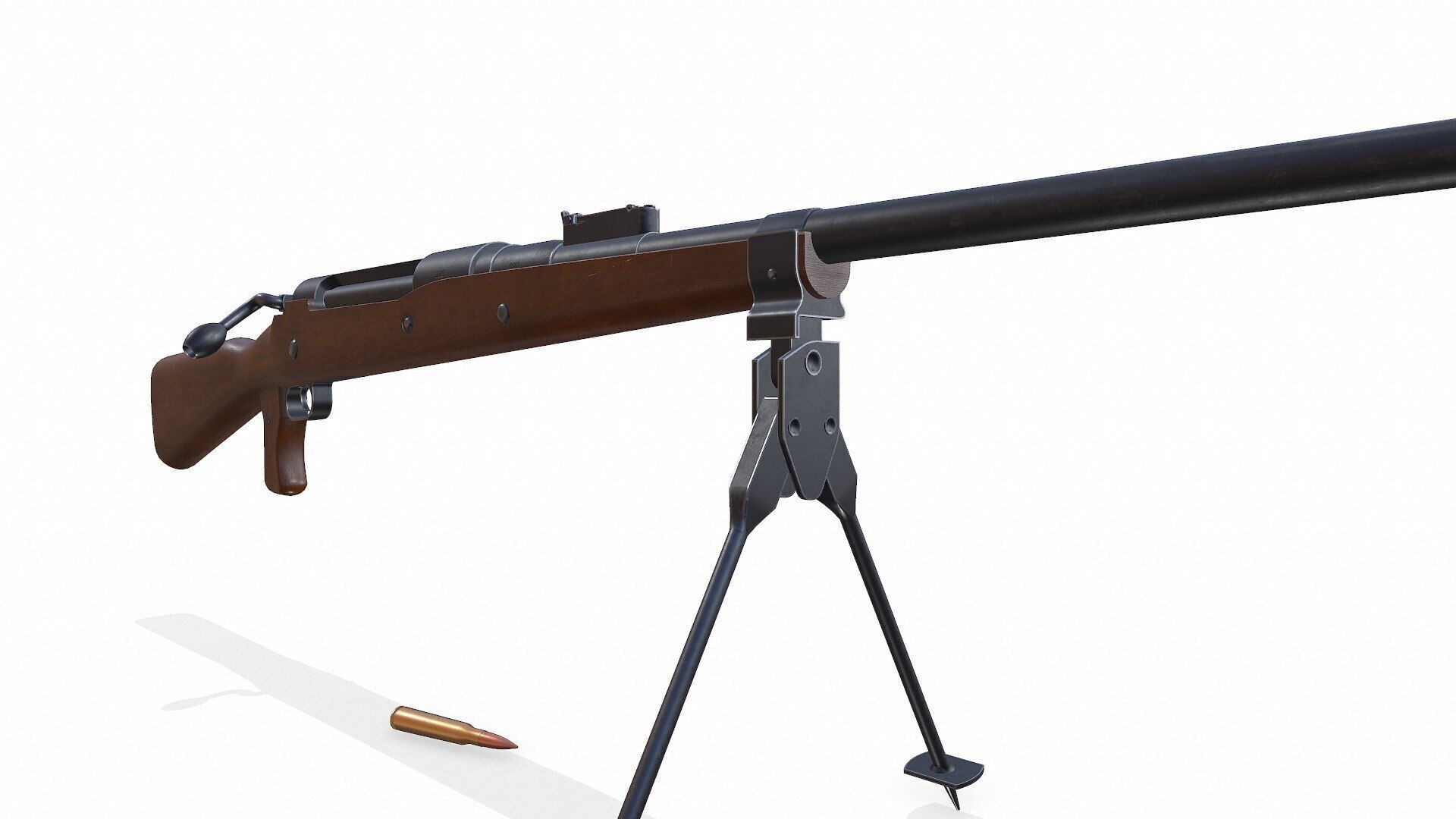 Mauser Tankgewehr T Gewehr M1918 Anti Tank Rifle Low-poly PBR Low-poly 3D model_13