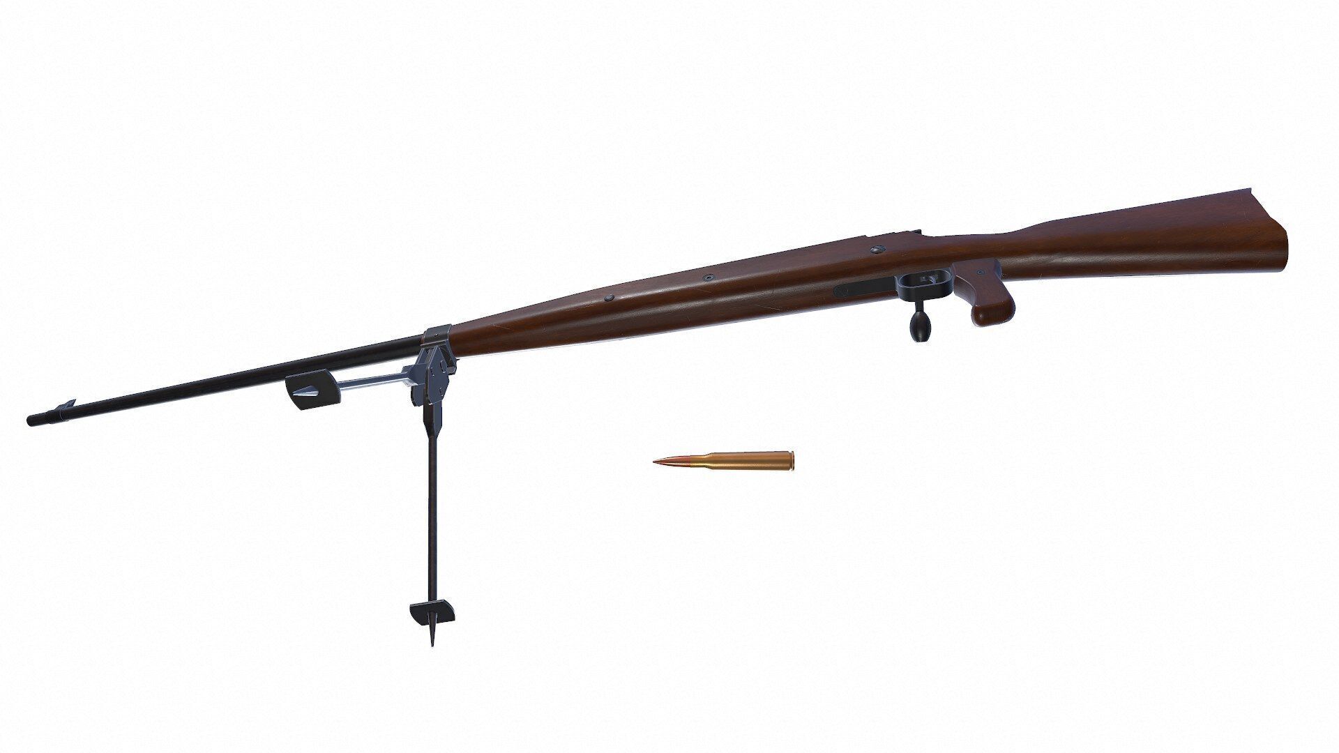 Mauser Tankgewehr T Gewehr M1918 Anti Tank Rifle Low-poly PBR Low-poly 3D model_18