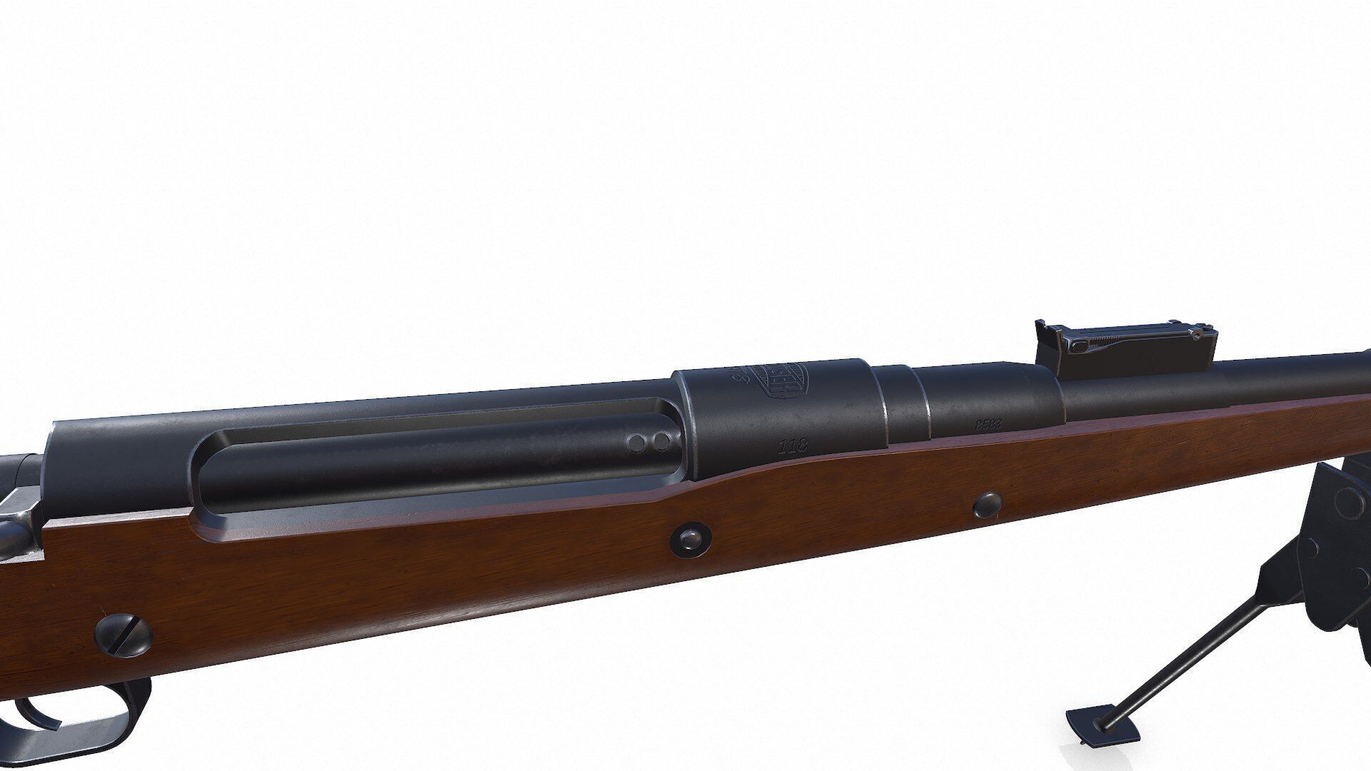 Mauser Tankgewehr T Gewehr M1918 Anti Tank Rifle Low-poly PBR Low-poly 3D model_12