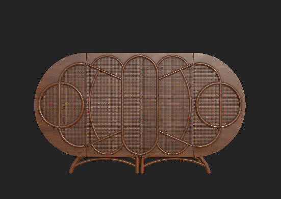 Modern 3D Decorative Rack Table Low-poly 3D model