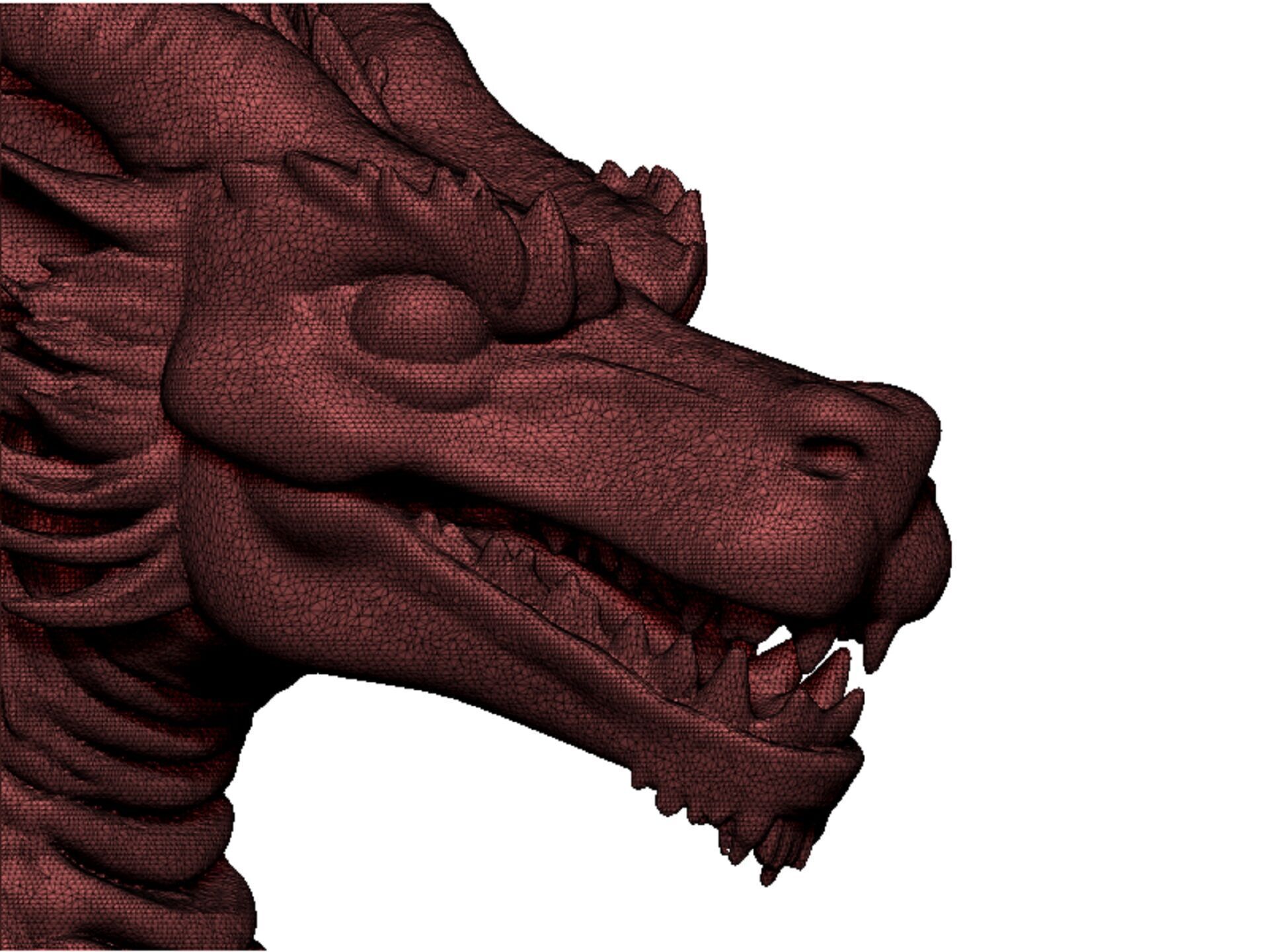 dragon head bust 3D print model_13