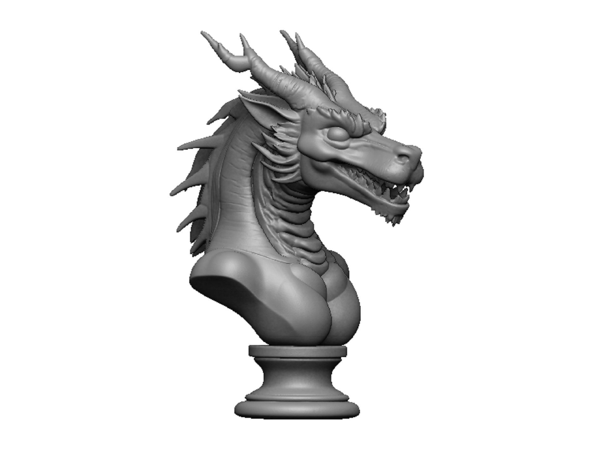 dragon head bust 3D print model_1