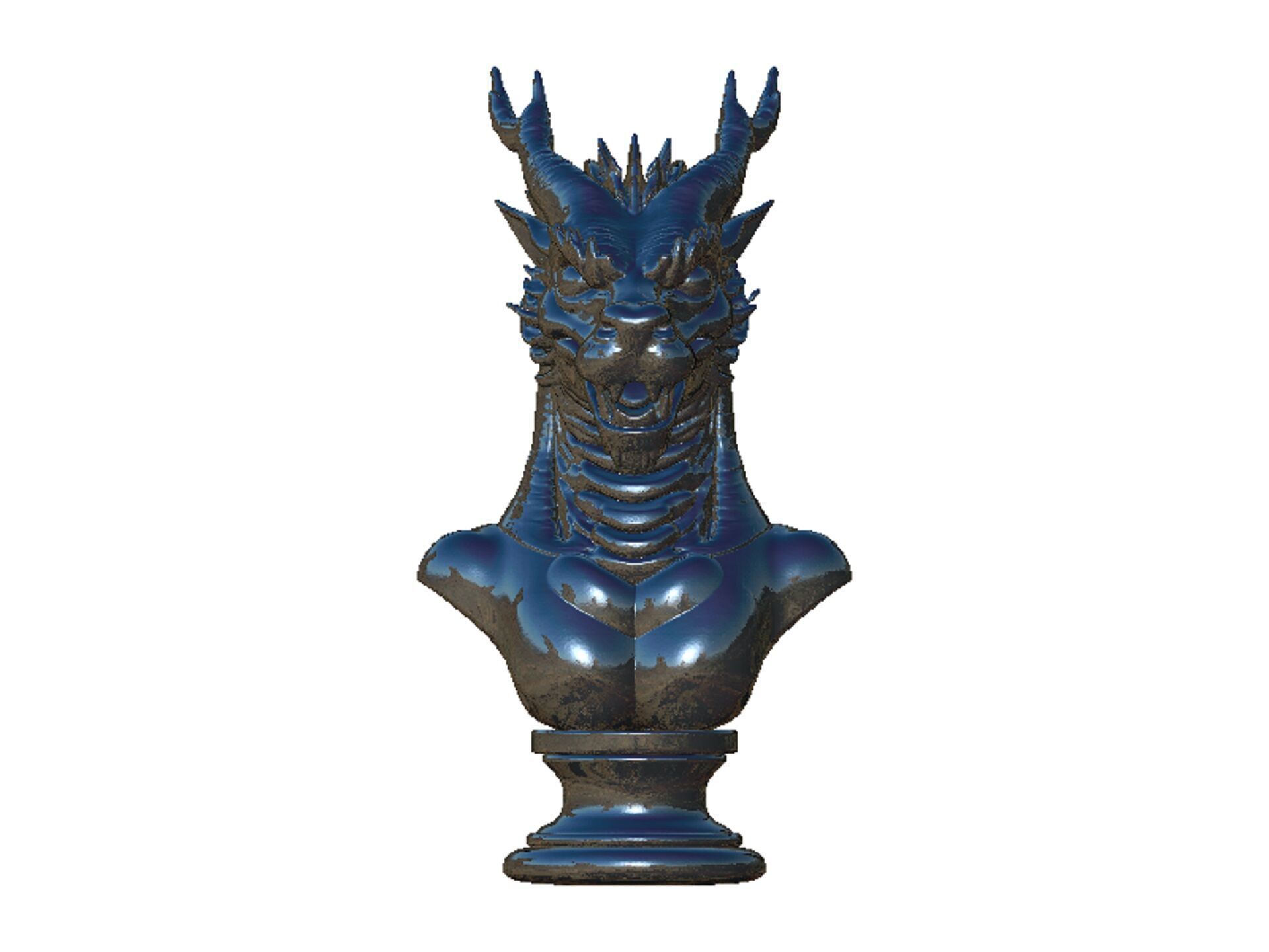 dragon head bust 3D print model_8