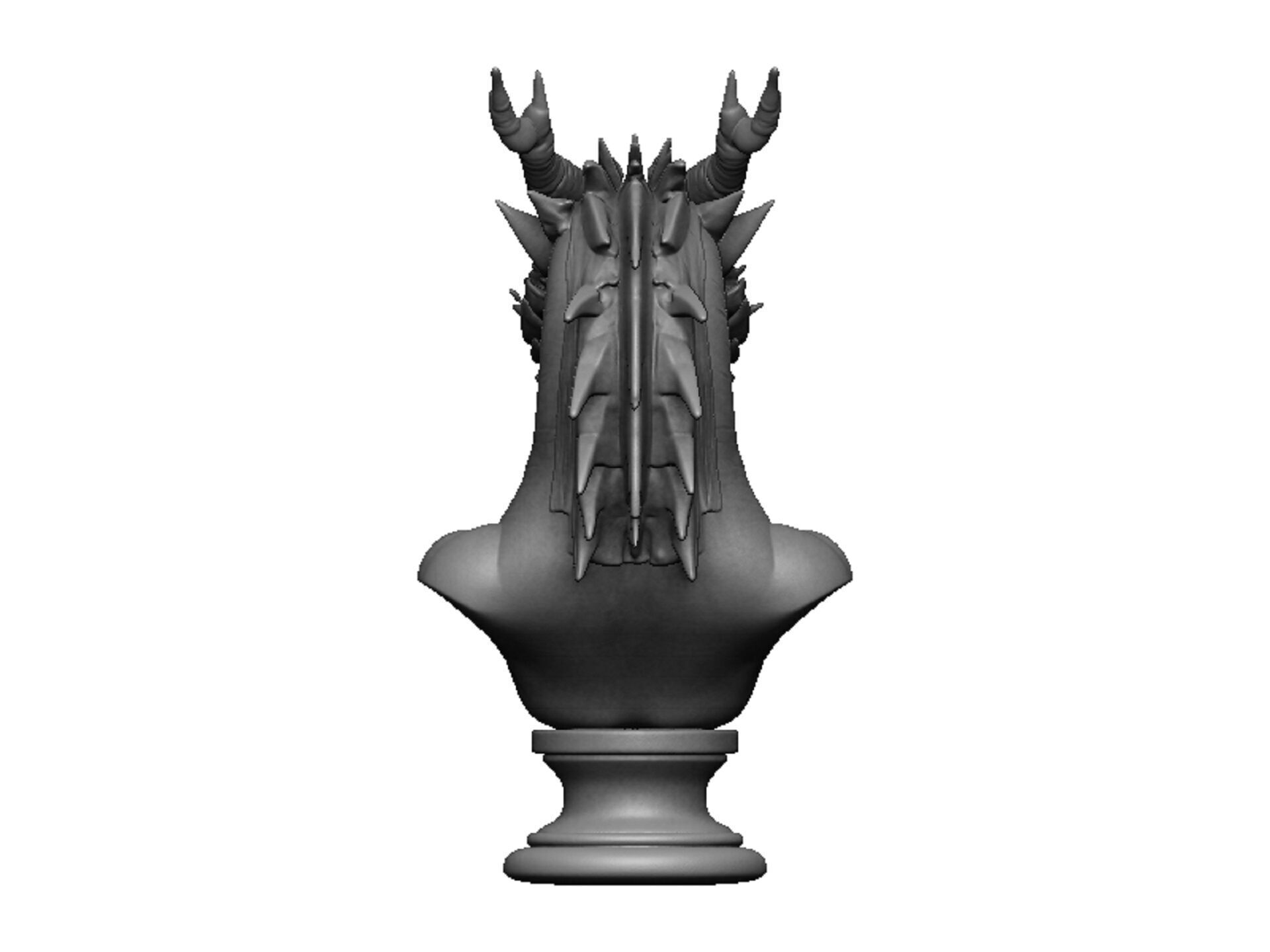 dragon head bust 3D print model_4