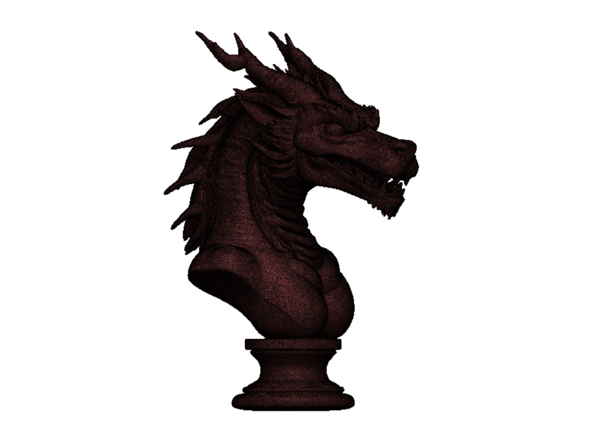 dragon head bust 3D print model_12