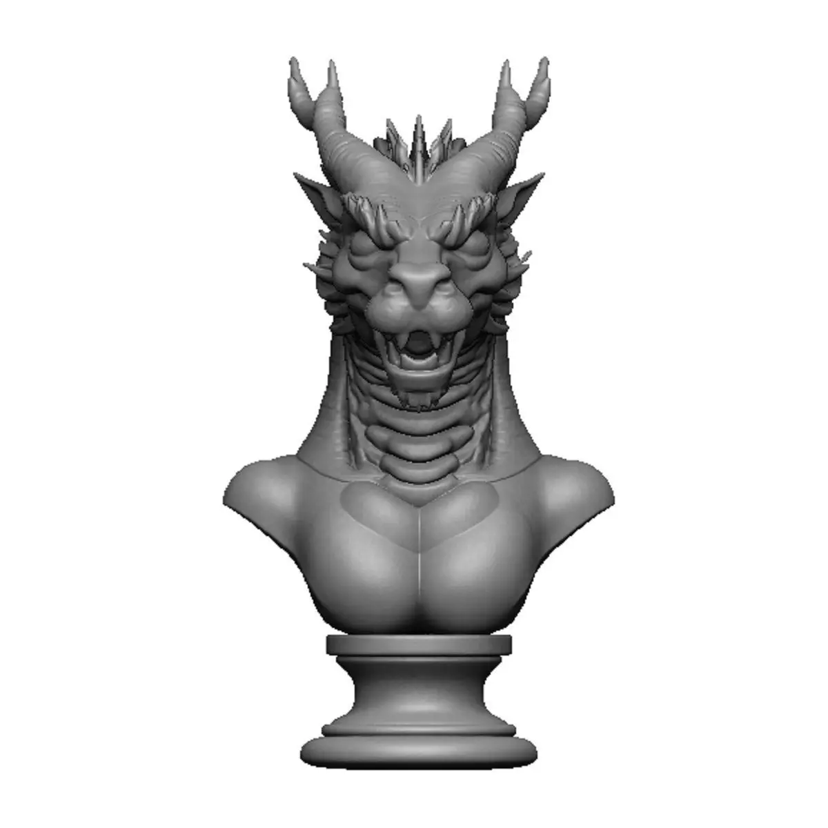 dragon head bust 3D print model_0