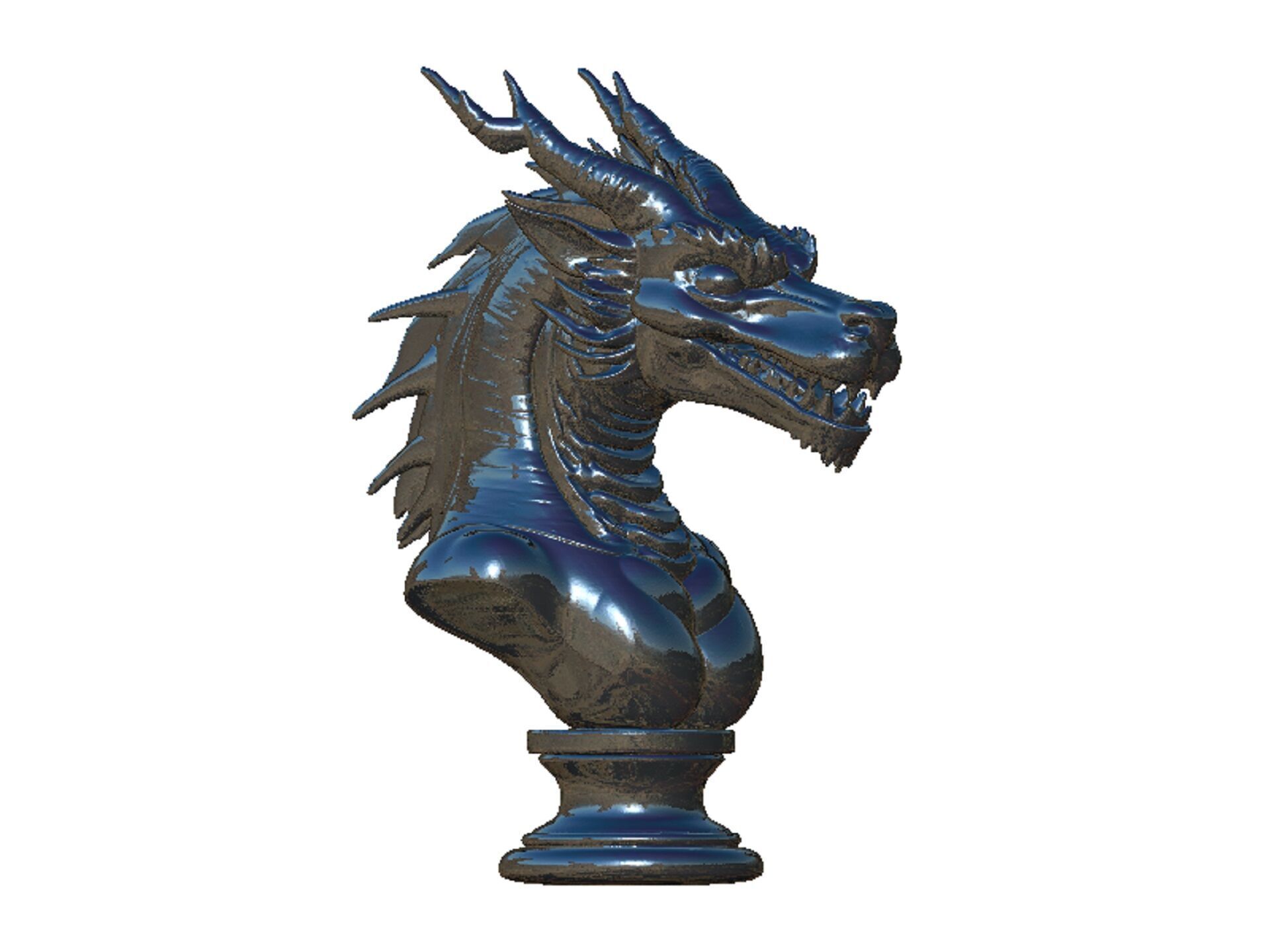 dragon head bust 3D print model_9