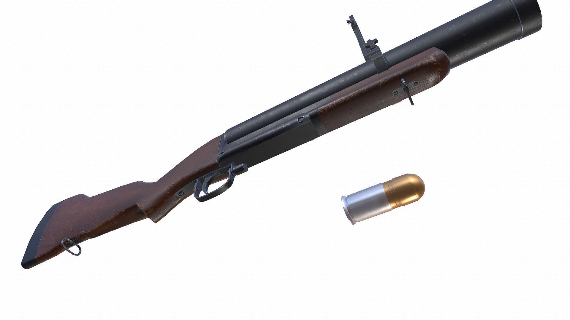 Grenade Launcher Low-poly PBR Low-poly 3D model_8