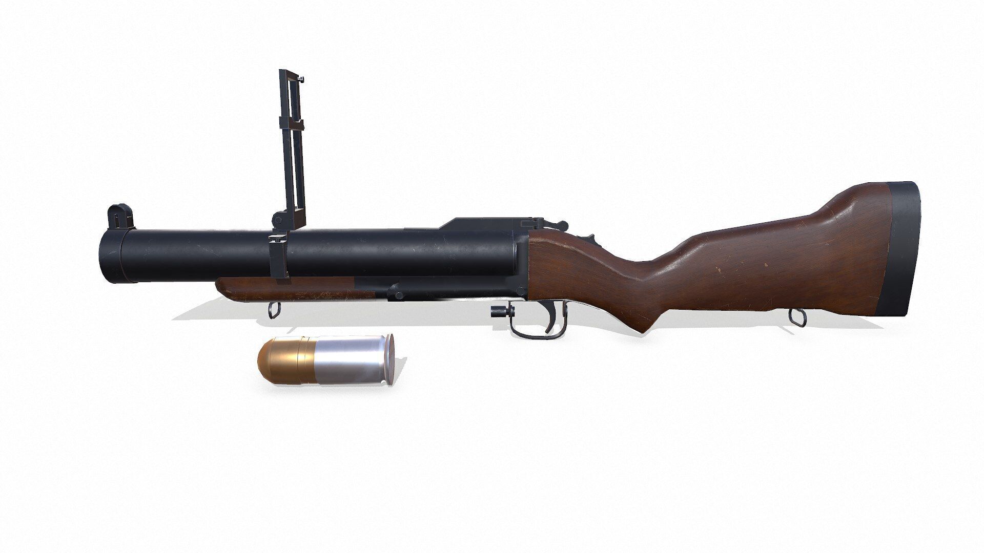 Grenade Launcher Low-poly PBR Low-poly 3D model_1