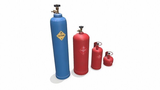 Gas cylinders Low-poly PBR Low-poly 3D model