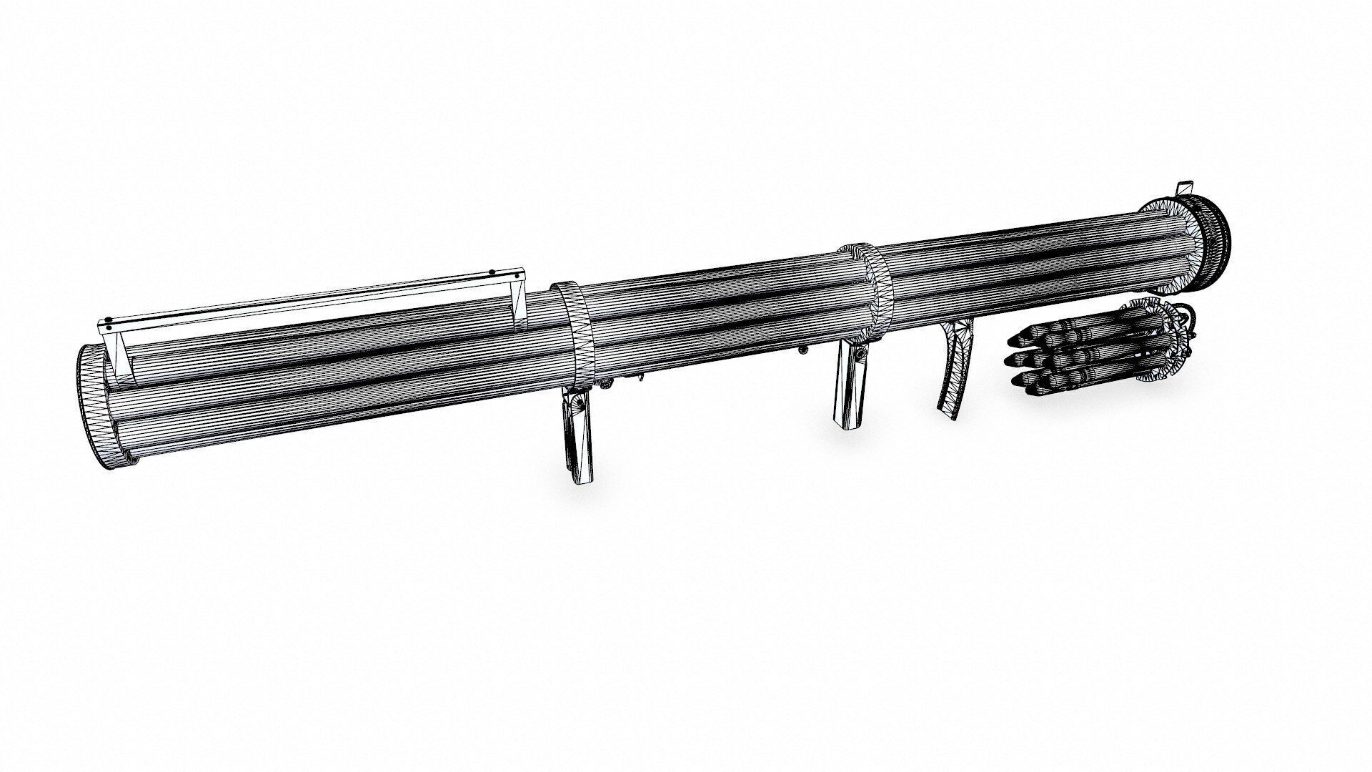 Fliegerfaust B Luftfaust Anti Tank Rocket Launcher Low-poly PBR Low-poly 3D model_20