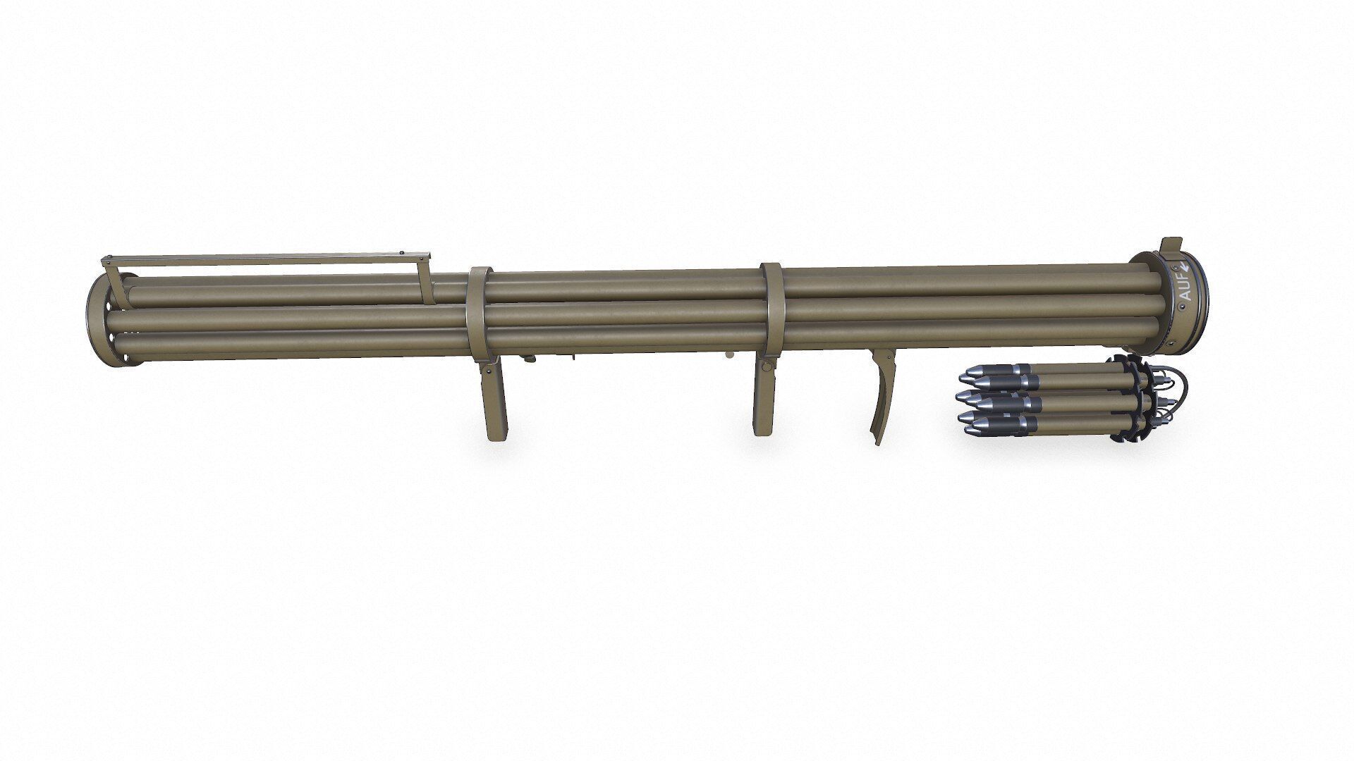 Fliegerfaust B Luftfaust Anti Tank Rocket Launcher Low-poly PBR Low-poly 3D model_4