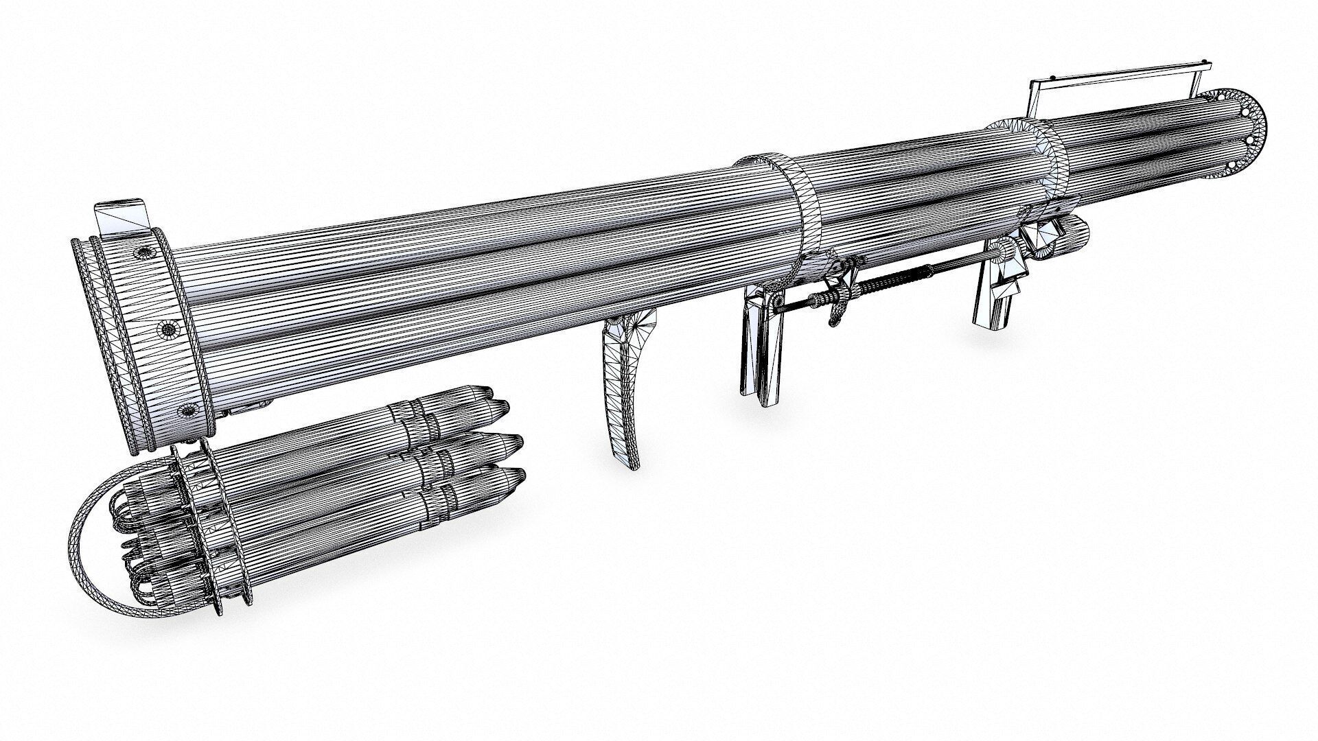 Fliegerfaust B Luftfaust Anti Tank Rocket Launcher Low-poly PBR Low-poly 3D model_21