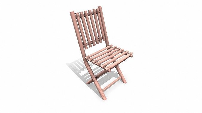 Bamboo Chair Low-poly PBR Low-poly 3D model