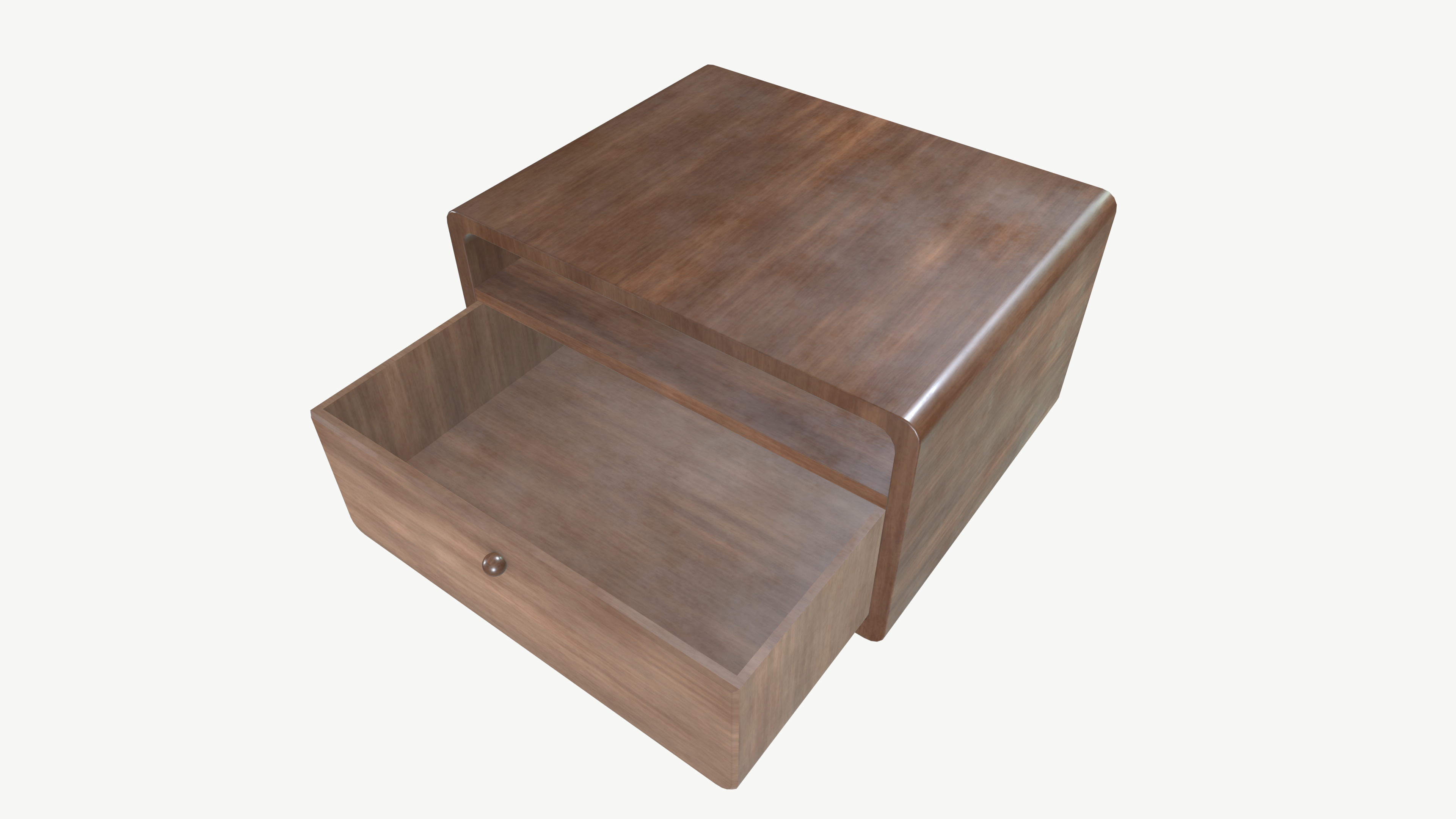 Wooden Table Draw 3D model_3