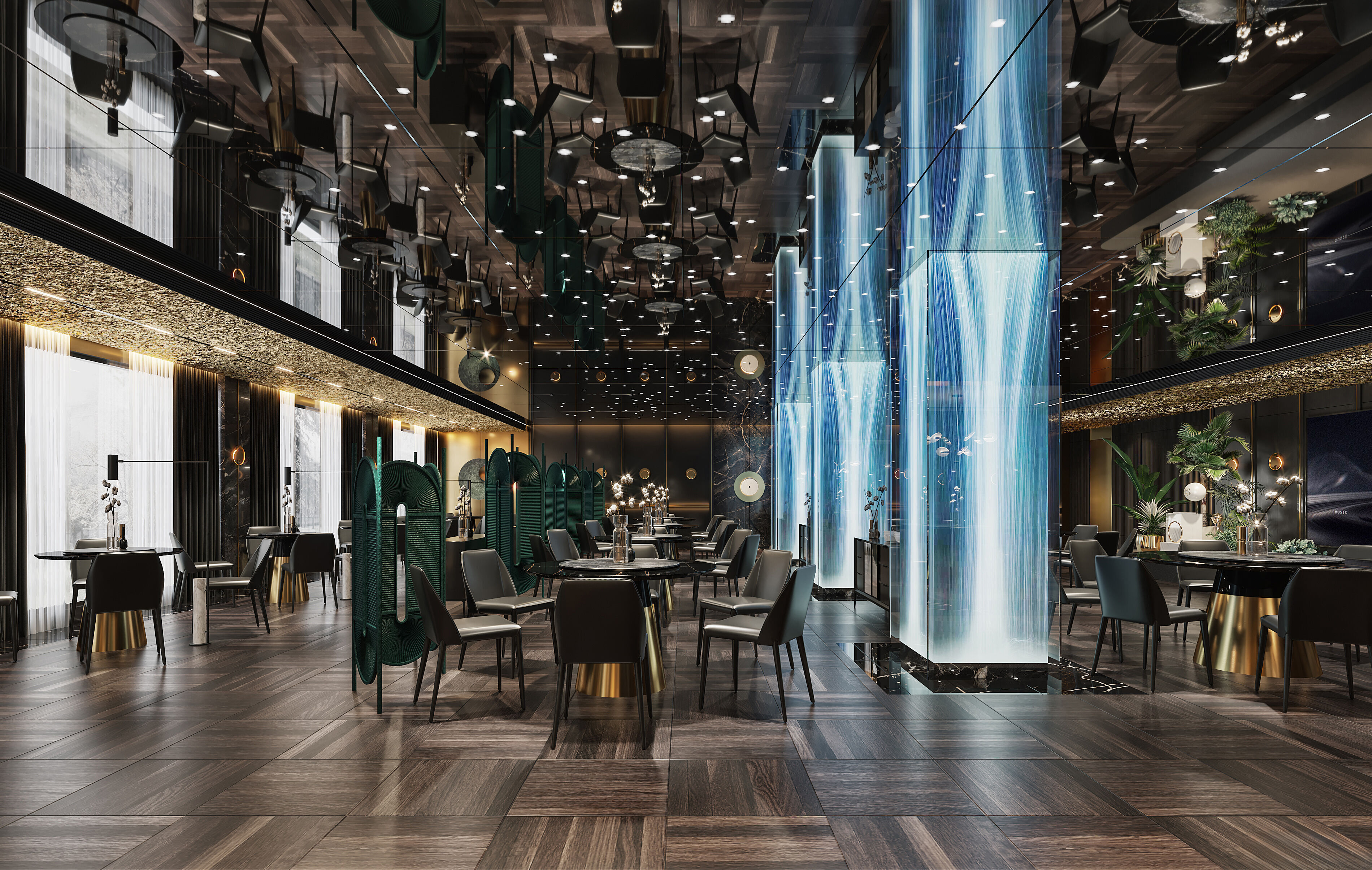 Luxury restaurant Interior scene  119 3D model_2