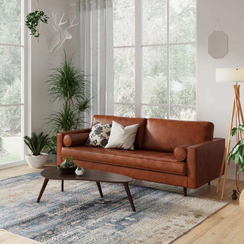 Geo Vegan Leather Sofa 3D model_8