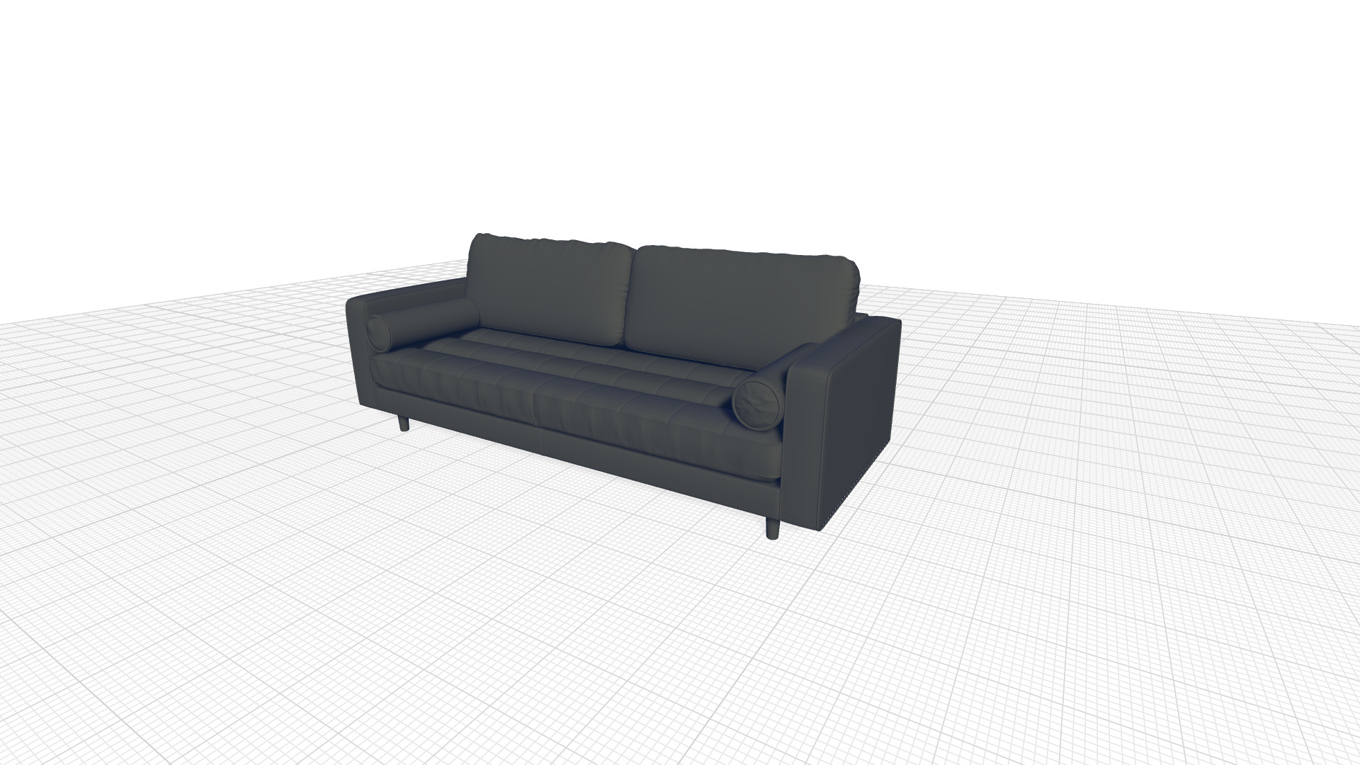 Geo Vegan Leather Sofa 3D model_2