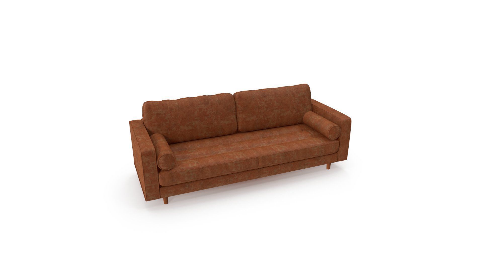 Geo Vegan Leather Sofa 3D model_5