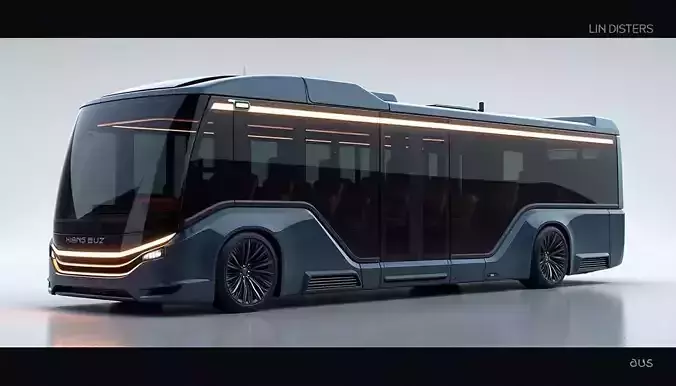 Modern Electric City Bus 3D Model