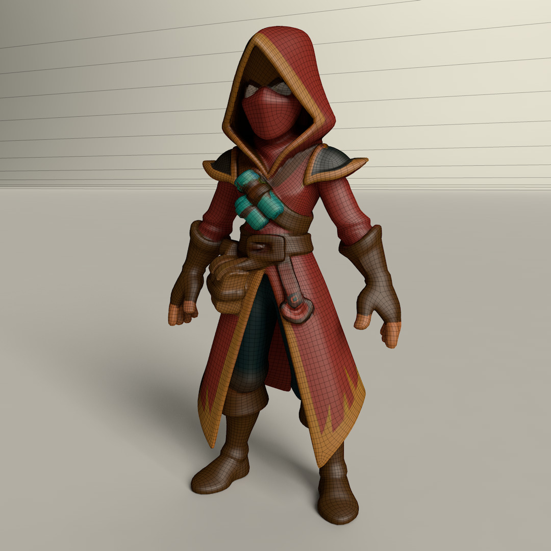Stylized Game Ready Human Character Rigged named Chobra Low-poly 3D model_2