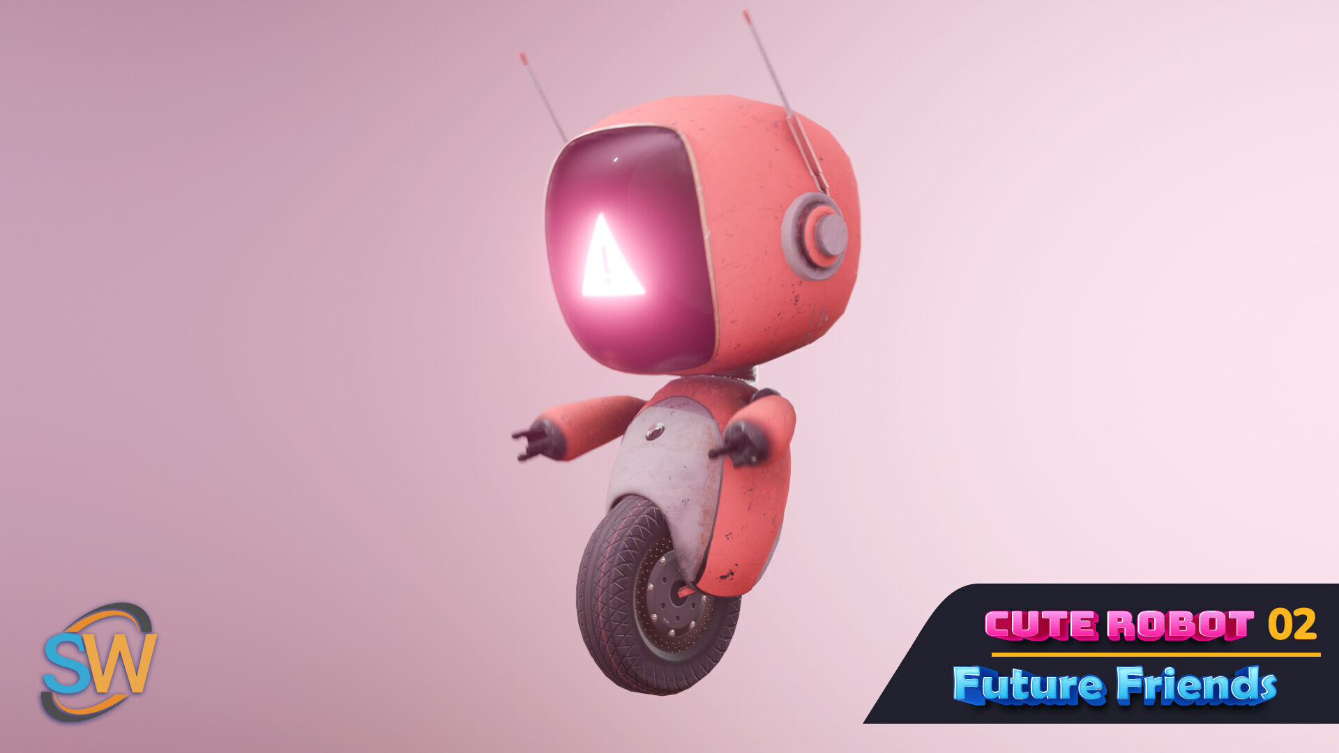 Cute Robot 02 Future Friends Low-poly 3D model_6