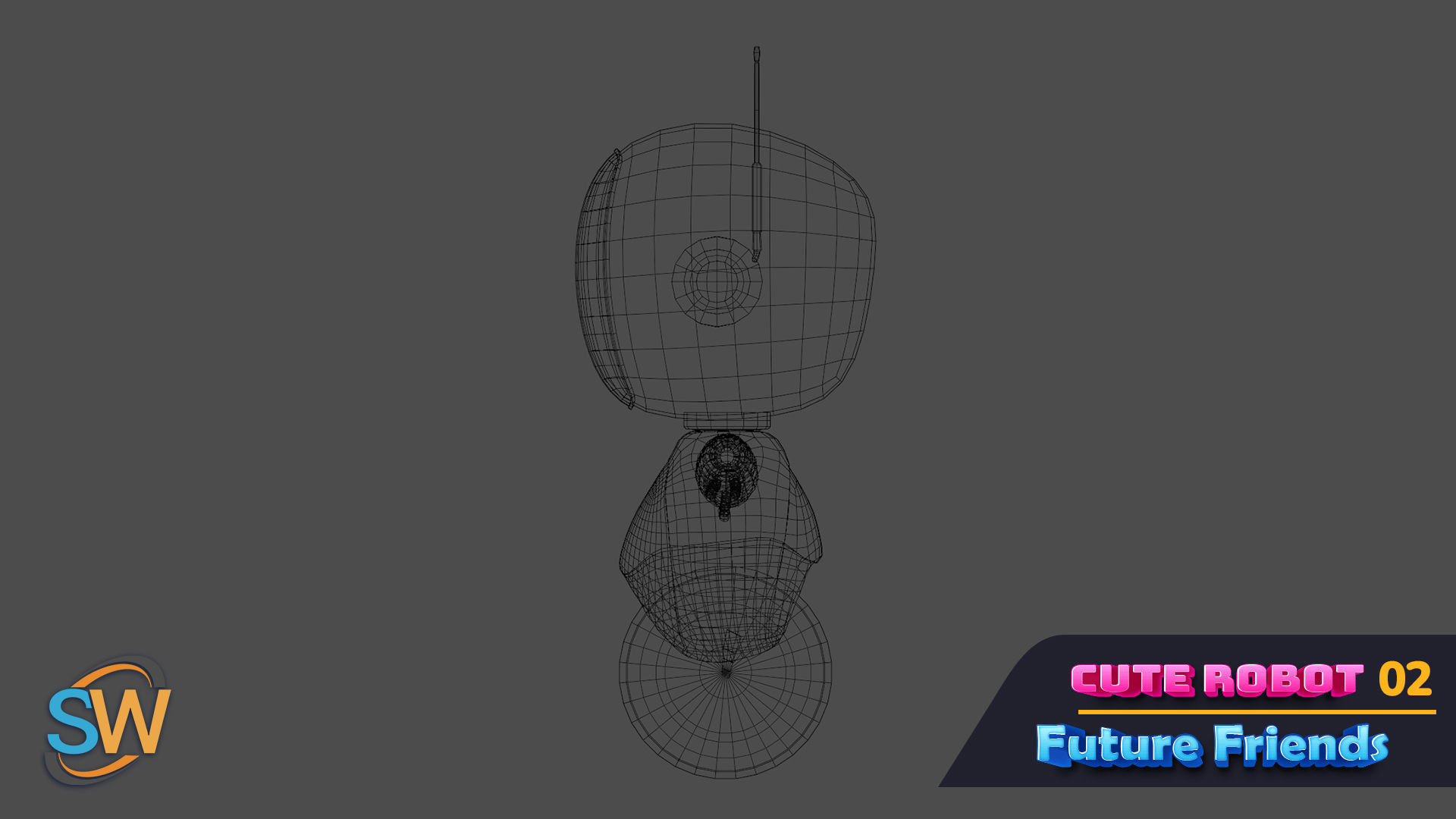 Cute Robot 02 Future Friends Low-poly 3D model_11