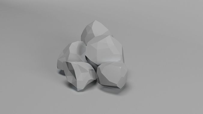 low poly rock group of rocks Free low-poly 3D model