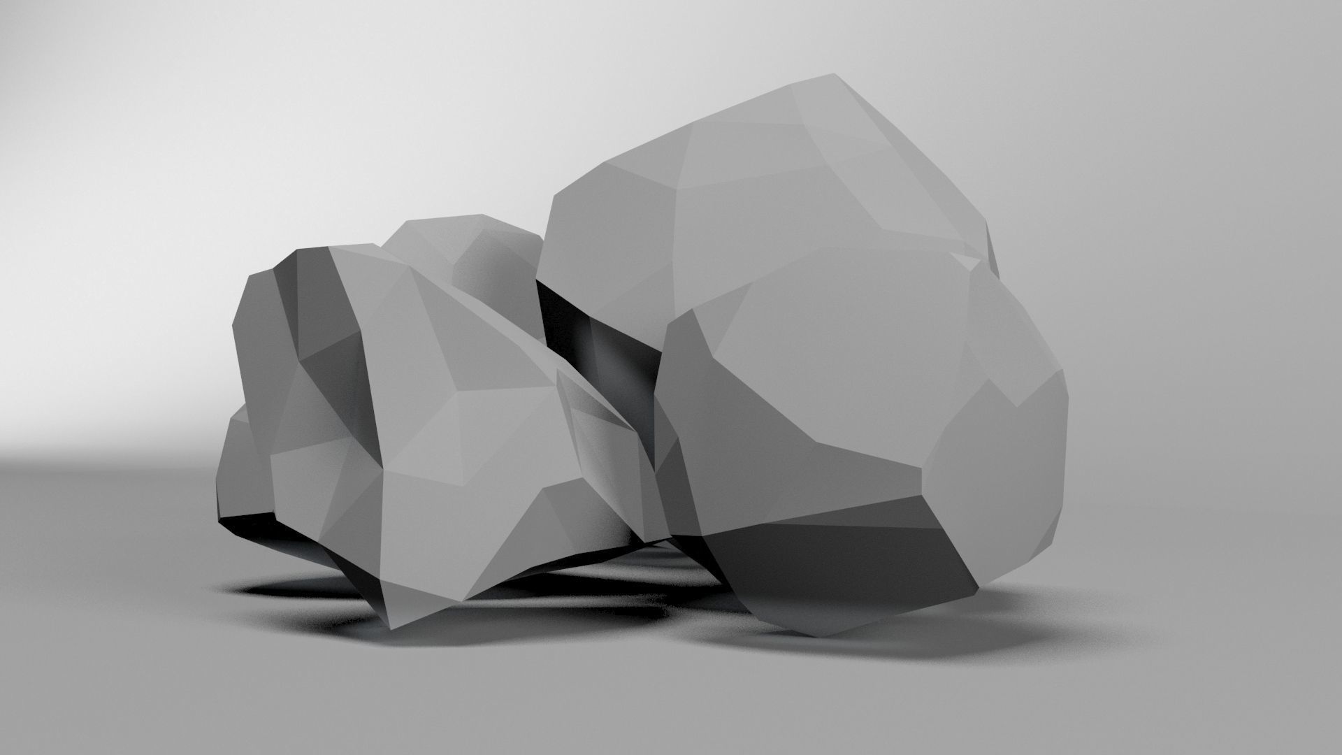 low poly rock group of rocks Free low-poly 3D model_3