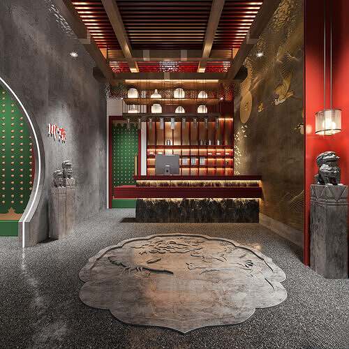 Red Restaurant 123 3D model