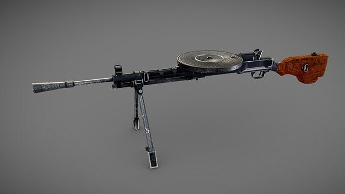 Light Machine Gun DP28 Low-poly 3D model
