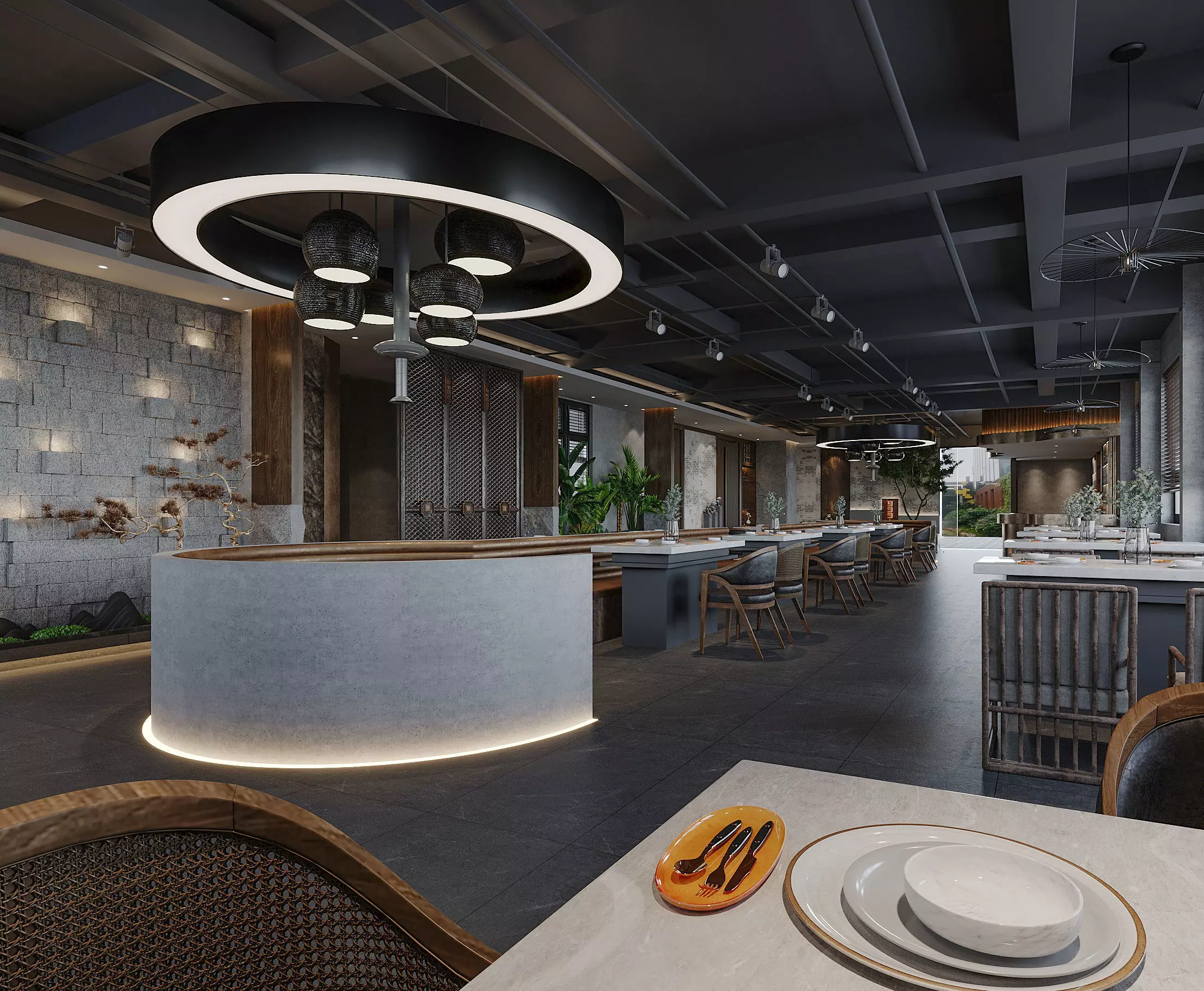 restaurant cafe Interior scene 125 3D model
