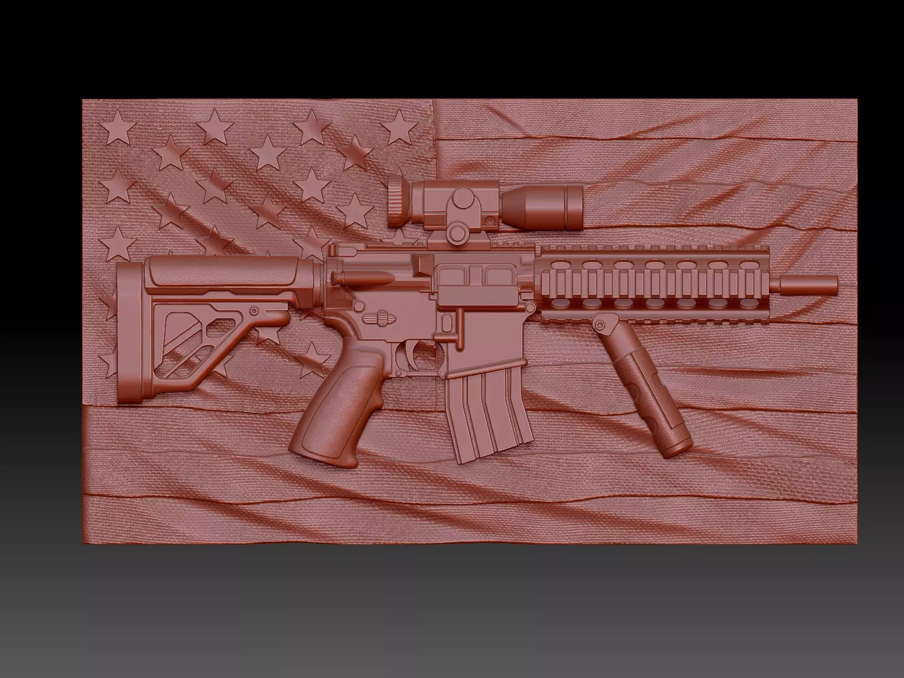 American flag 3D print model_0