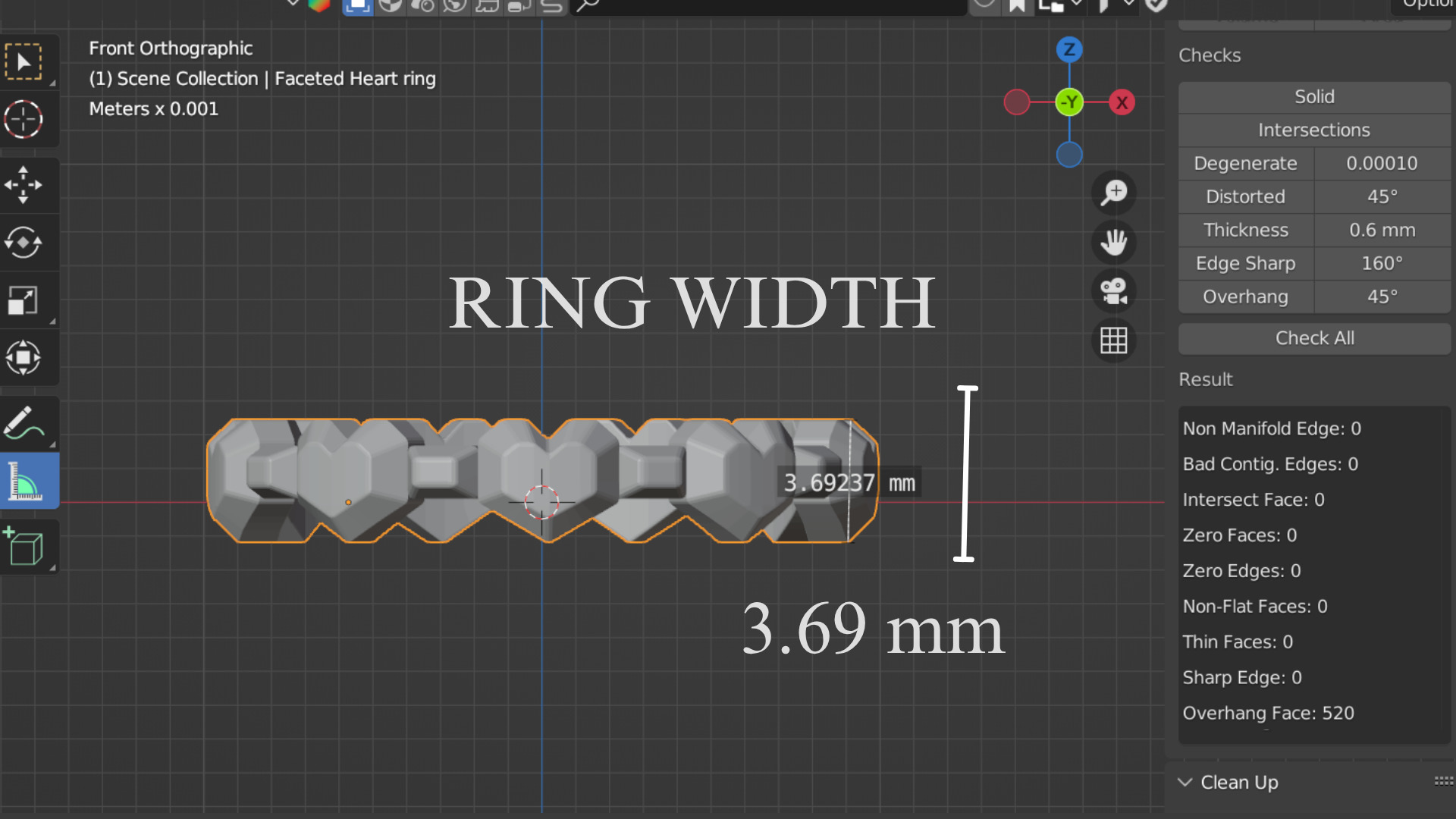 Gold Ring - Faceted Womens ring - STL OBJ 3D Printing casting 3D print model_7