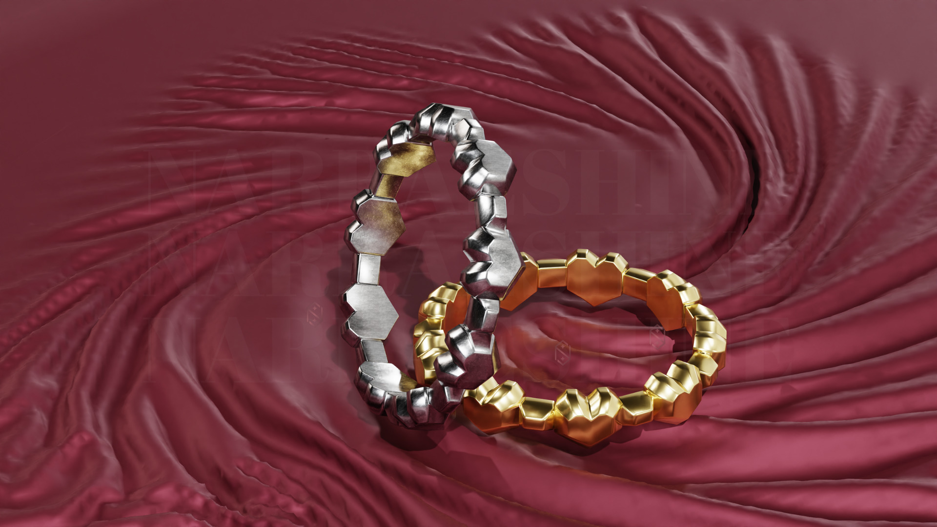 Gold Ring - Faceted Womens ring - STL OBJ 3D Printing casting 3D print model_3