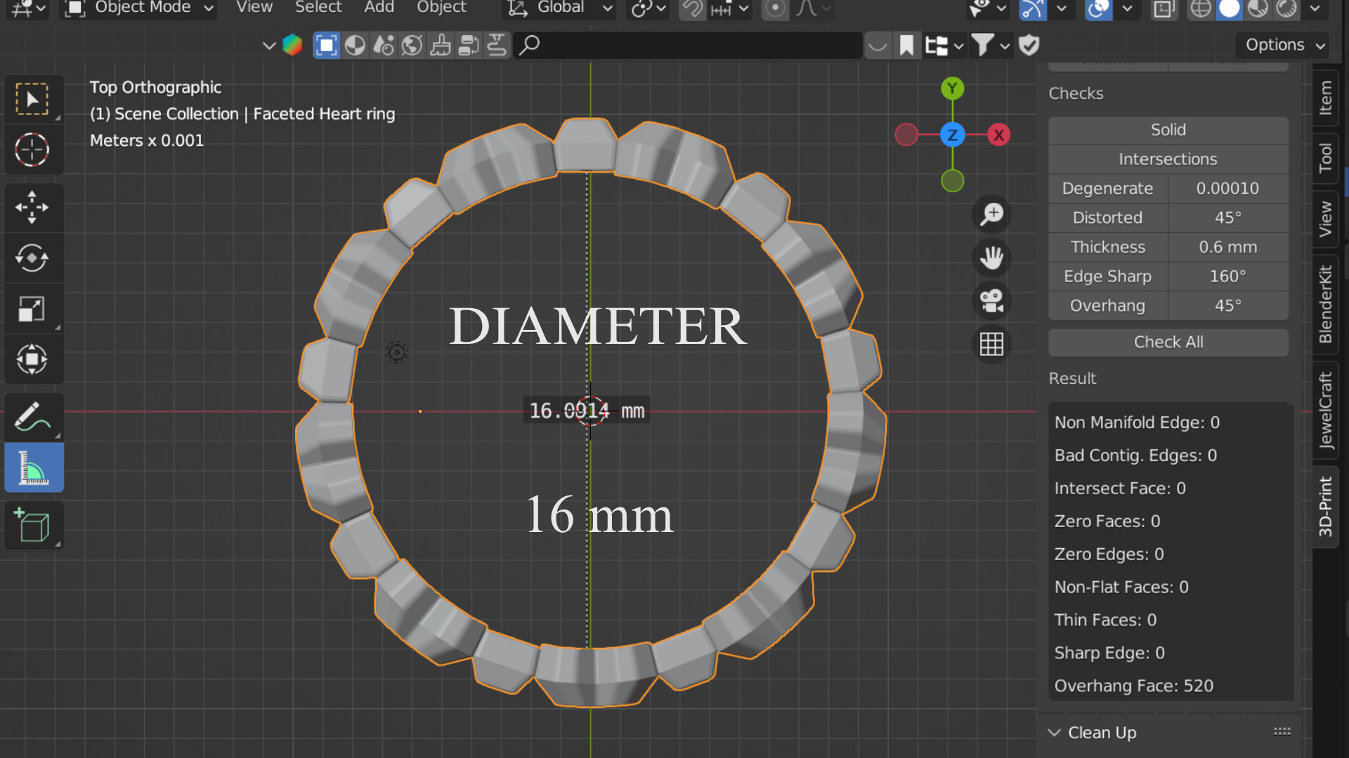 Gold Ring - Faceted Womens ring - STL OBJ 3D Printing casting 3D print model_8