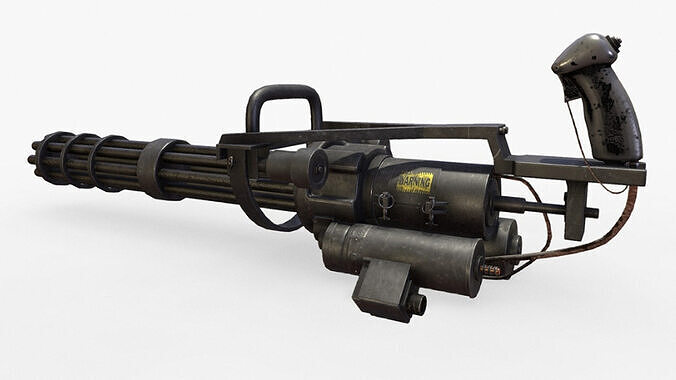 Minigun M134 Low-poly 3D model
